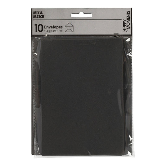 Creativ company envelop zwart, 11,5x15cm, 10st.