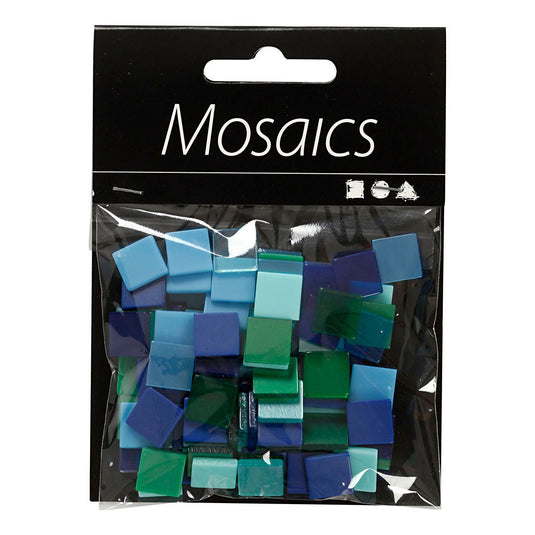 Creativ company mini mozaiek blauw groen 10x10mm, 25 gram