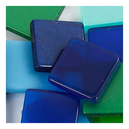 Creativ company mini mozaiek blauw groen 10x10mm, 25 gram