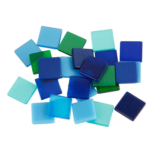 Creativ company mini mozaiek blauw groen 10x10mm, 25 gram