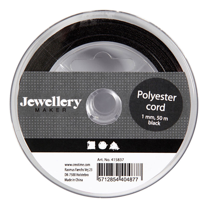 Afbeelding laden in galerijviewer, Creativ company polyester koord zwart, 50m
