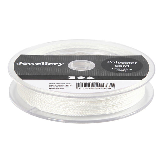 Creativ company polyester koord wit, 50m