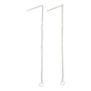 Creativ company oorbellen van ketting verzilverd, 1 paar