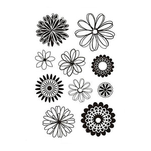 Creativ company silicone stempels bloemen, 1 vel
