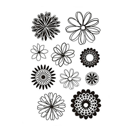 Creativ company silicone stempels bloemen, 1 vel