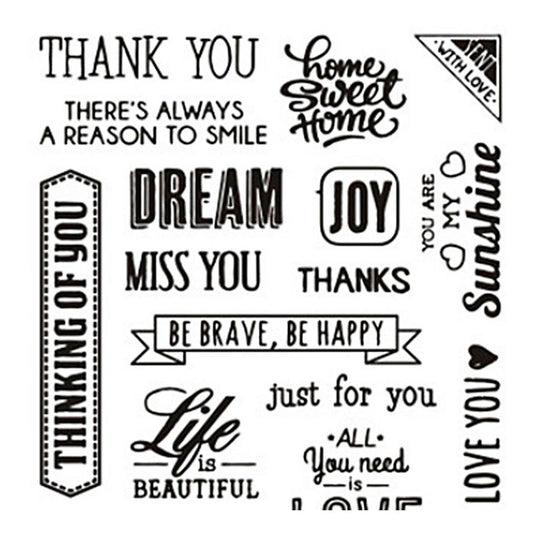 Creativ company silicone stempels, engelse tekst, vel 11x15,5 cm, 1 vel