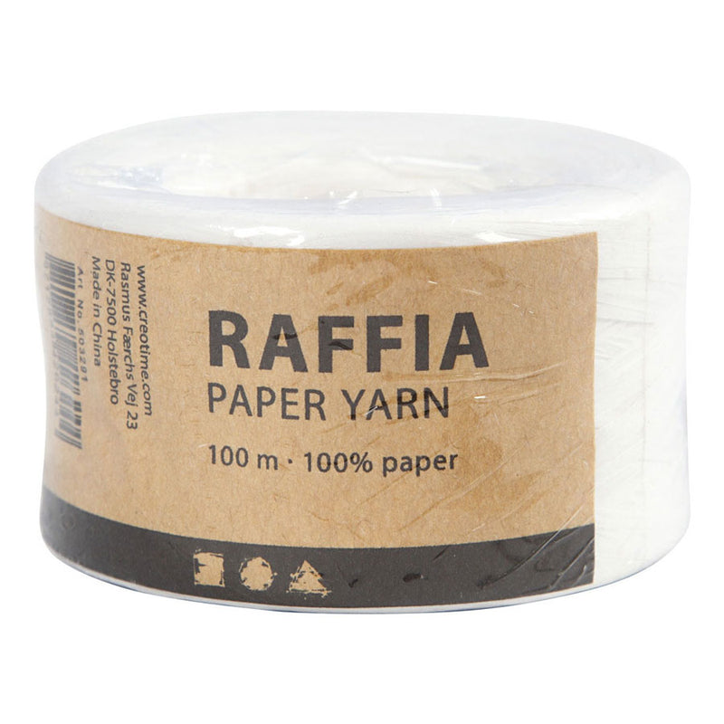 Afbeelding laden in galerijviewer, Creativ company papier raffia garen wit, 100m
