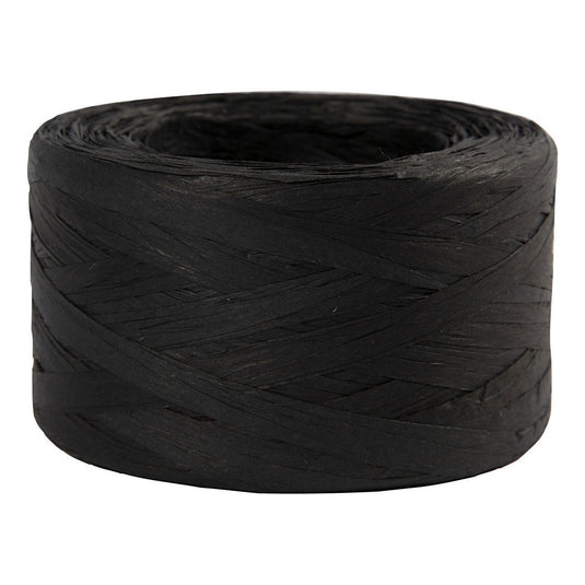 Creativ company papier raffia garen zwart, 100m