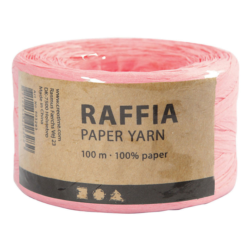 Load image into Gallery viewer, Creativ company papier raffia garen lichtroze, 100m
