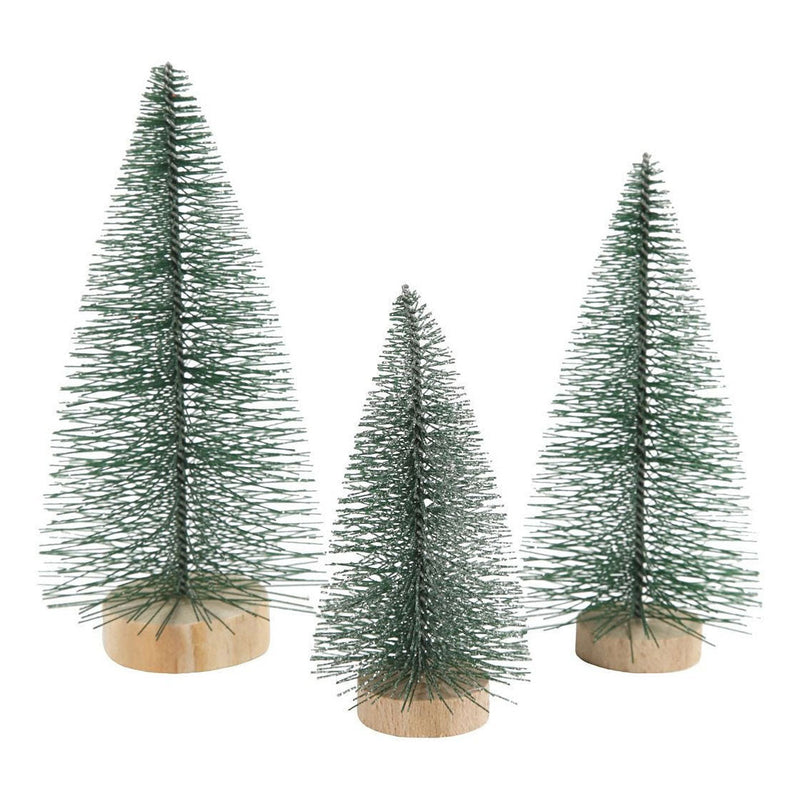 Load image into Gallery viewer, Creativ company kerstbomen divers met houten staander, 3st.
