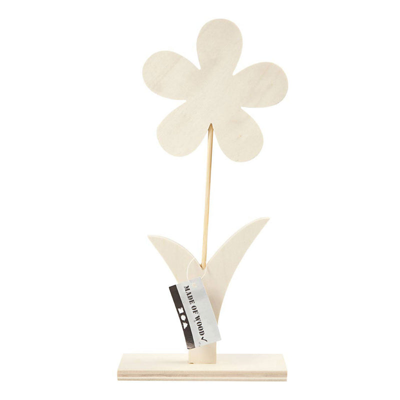 Afbeelding laden in galerijviewer, Creativ company houten bloem met voet, 26cm
