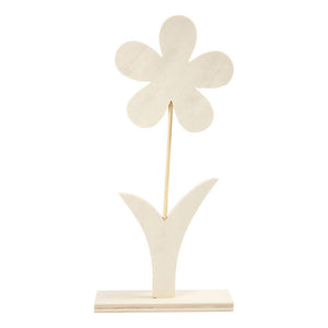 Creativ company houten bloem met voet, 26cm