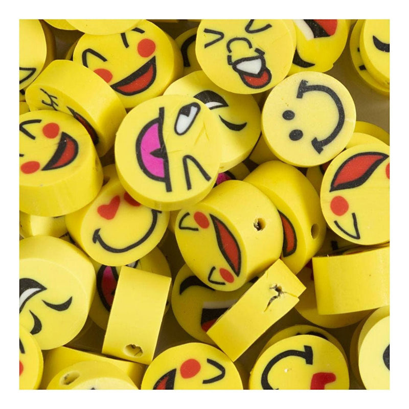 Afbeelding laden in galerijviewer, Creativ company http: www.cchobby.nl figuurkralen-emoji-d-10-mm-gatgrootte-1-5-mm-60-stuk-1-doos
