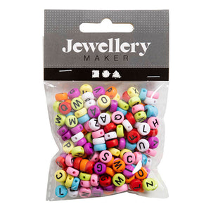 Creativ company ronde letterkralen diverse kleuren, 25 gram