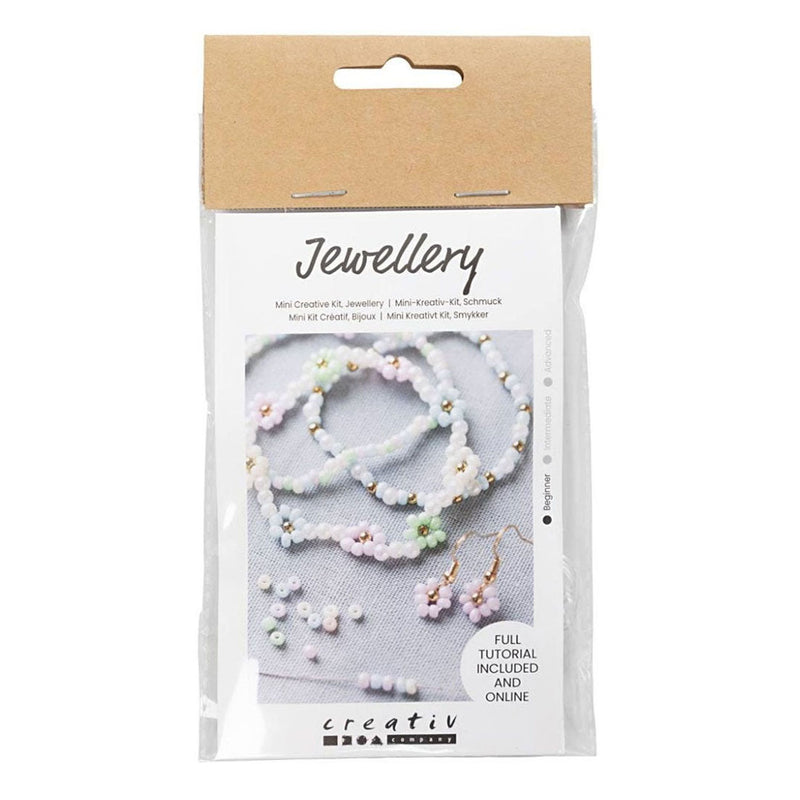 Afbeelding laden in galerijviewer, Creativ company mini hobbyset sieraden elastische armband en oorbel
