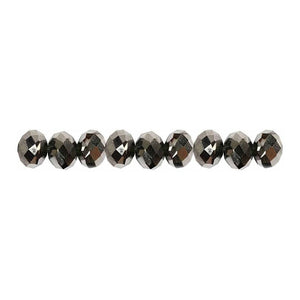 Creativ company facet kralen metallic grijs, 100st.