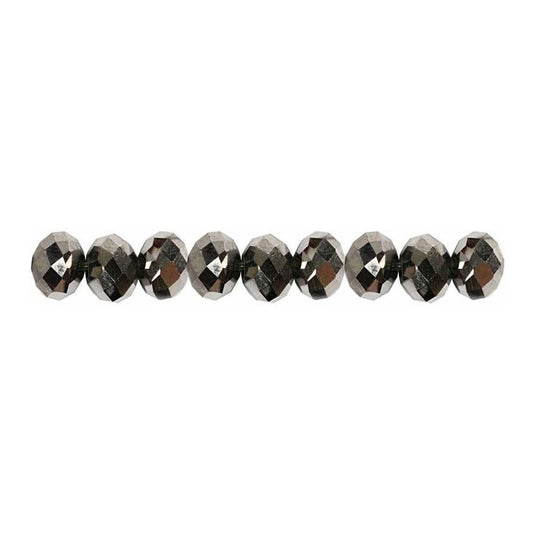 Creativ company facet kralen metallic grijs, 100st.