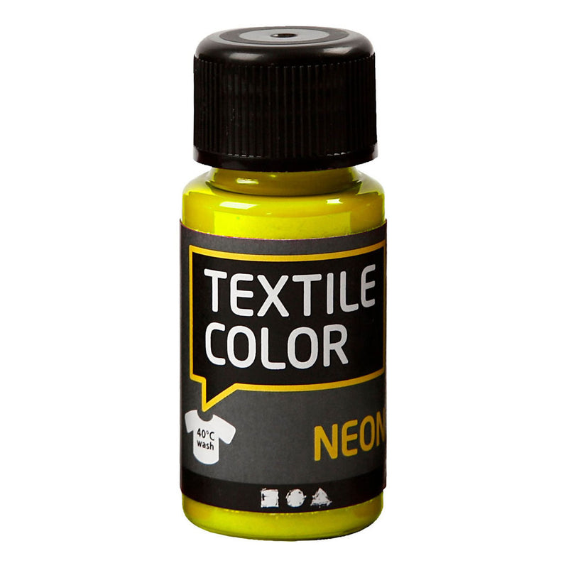 Load image into Gallery viewer, Creativ company textile color dekkende textielverf - neon geel, 50ml
