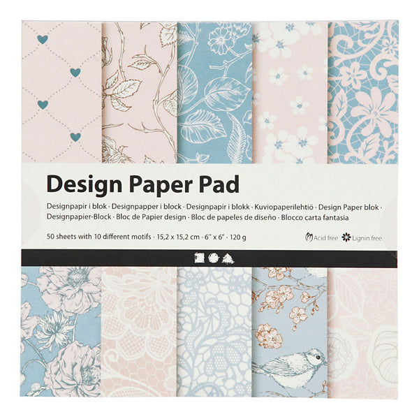 Design Papierblok Roze, 50 Vellen