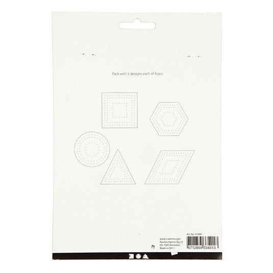 Creativ company kruissteken karton wit geometrisch, 20st.