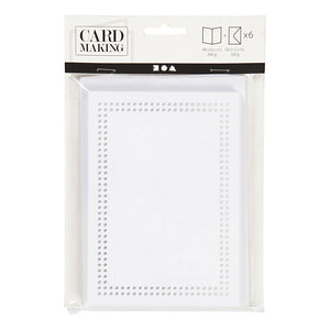 Creativ company kaarten om te borduren wit, set van 6