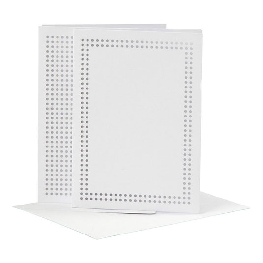 Creativ company kaarten om te borduren wit, set van 6