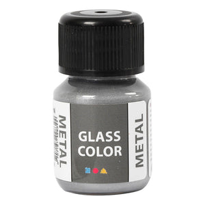 Creativ company glass color metal verf - zilver, 30ml