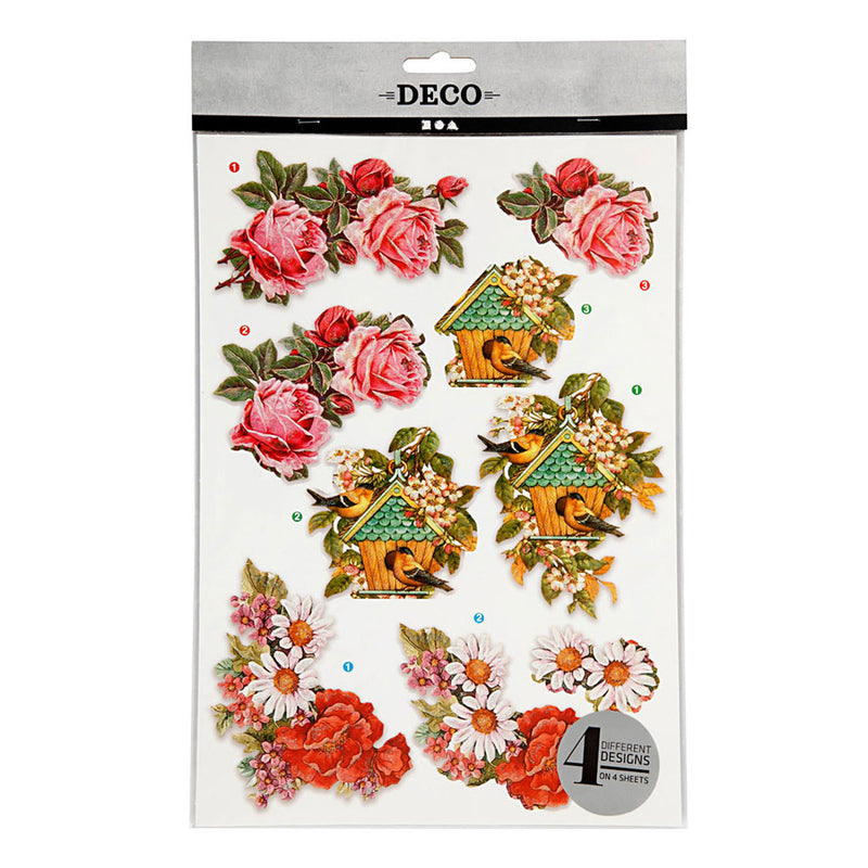 Load image into Gallery viewer, Creativ company 3d vellen bloemen en vogels, 4 vellen
