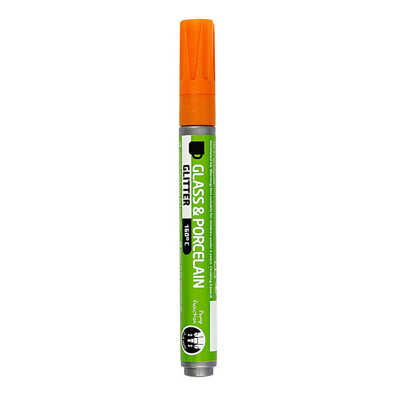 Load image into Gallery viewer, Creativ company glas- en porseleinstift glitter semi-dekkend - oranje
