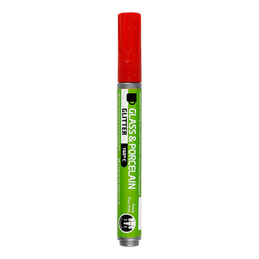 Creativ company glas- en porseleinstift glitter semi-dekkend - rood