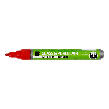 Creativ company glas- en porseleinstift glitter semi-dekkend - rood