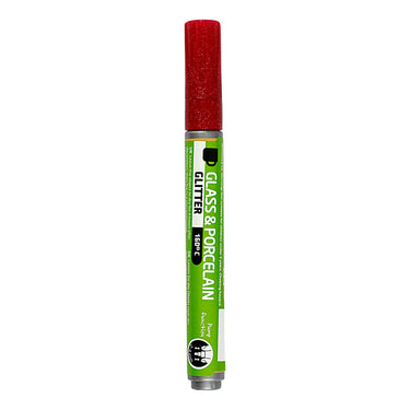 Creativ company glas- en porseleinstift glitter semi-dekkend - donkerrood