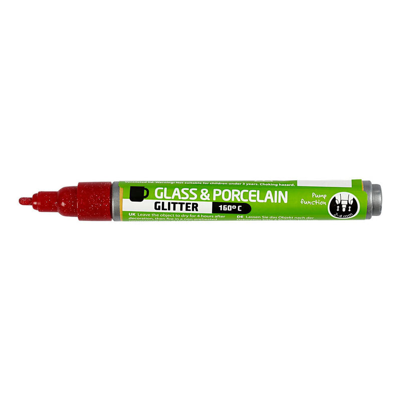 Load image into Gallery viewer, Creativ company glas- en porseleinstift glitter semi-dekkend - donkerrood
