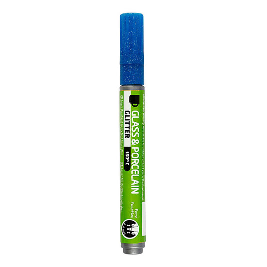 Creativ company glas- en porseleinstift glitter semi-dekkend - blauw