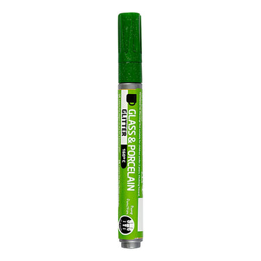Creativ company glas- en porseleinstift glitter semi-dekkend - lichtgroen