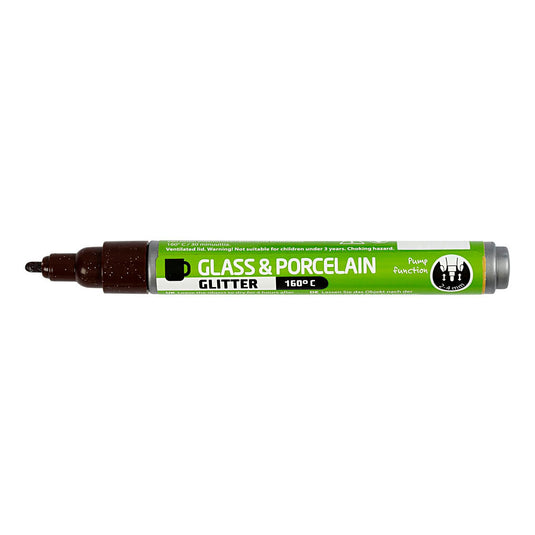 Creativ company glas- en porseleinstift glitter semi-dekkend - bruin