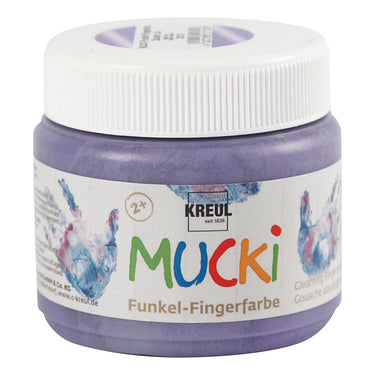 Creativ company mucki vingerverf - paars metallic, 150ml