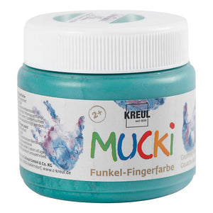 Creativ company mucki vingerverf - groen metallic, 150ml