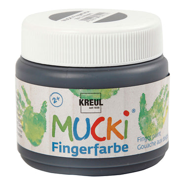 Creativ company mucki vingerverf - zwart, 150ml
