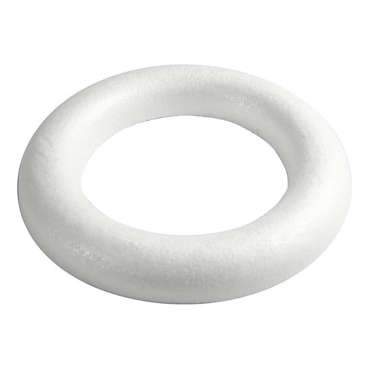 Creativ company styropor ring wit met platte achterkant, 35cm