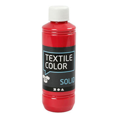 Creativ company textile color dekkende textielverf - rood, 250ml