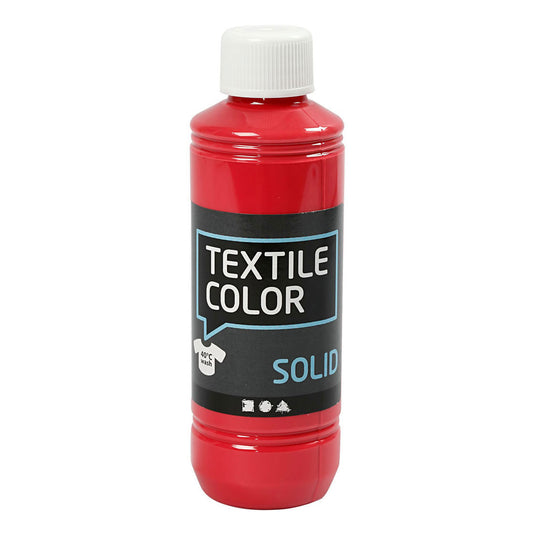 Creativ company textile color dekkende textielverf - rood, 250ml
