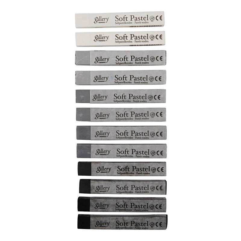 Load image into Gallery viewer, Creativ company https: www.cchobby.nl gallery-soft-pastel-set-l-6-5-cm-dikte-10-mm-zwart-wit-harmonie-12-stuk-1-doos
