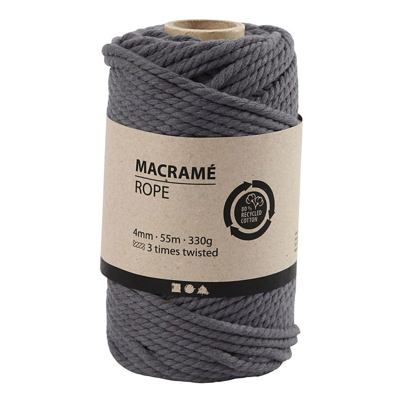 Load image into Gallery viewer, Creativ company macrame koord grijs, 55m
