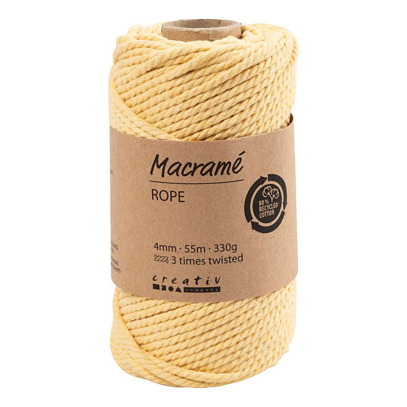 Load image into Gallery viewer, Creativ company macrame koord lichtgeel, 55m
