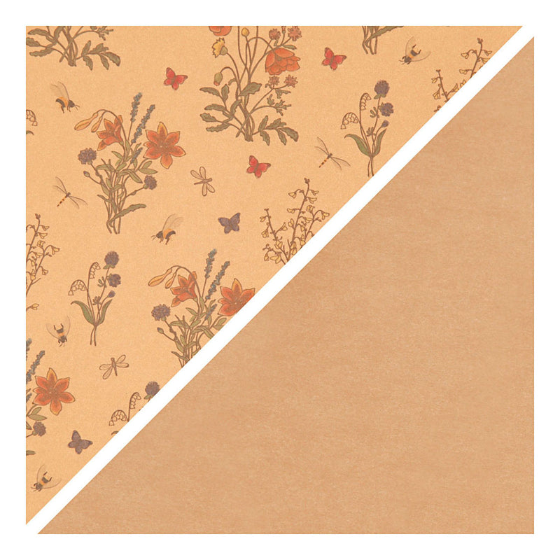 Load image into Gallery viewer, Creativ company faux leather papier bruin met bloemenprint, 1m
