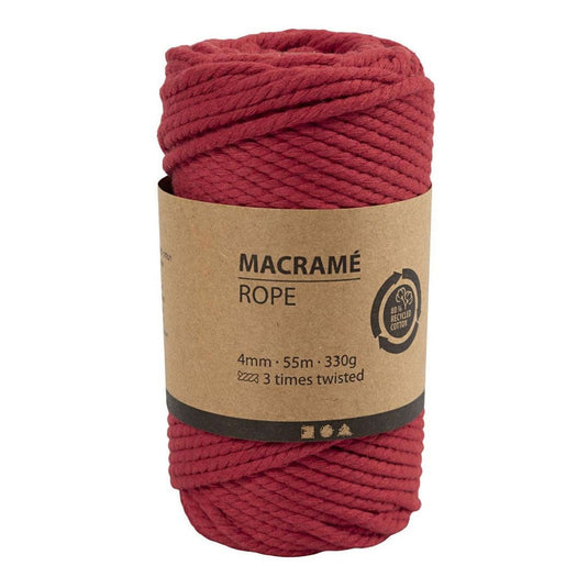 Creativ company macrame koord rood, 55m