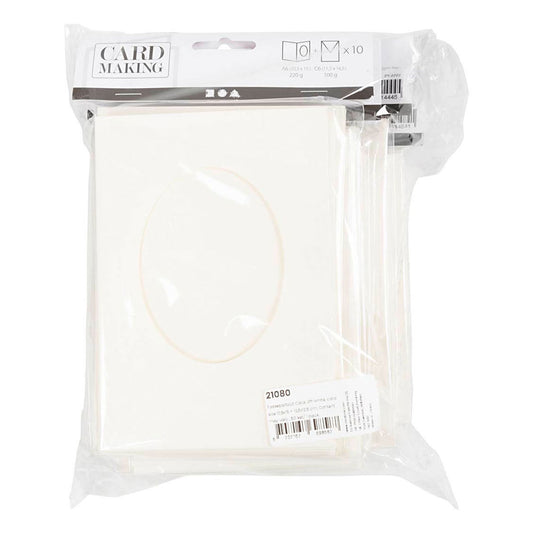 Creativ company passepartout kaarten, afmeting kaart 10,5x15 + 12,5x12,5 cm, inhoud kan variëren , off-white, 50 set 1 doos