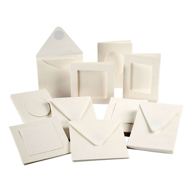 Creativ company http: www.cchobby.nl passepartout-kaarten-afmeting-kaart-10-5x15-12-5x12-5-cm-inhoud-kan-varieren-off-white-50-set-1-doos