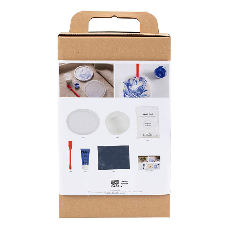 Load image into Gallery viewer, Creativ company hobbyset hars gieten rond dienblad marmereffect
